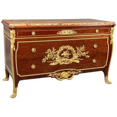 Fantastica commode montata in bronzo dorato della fine del XIX secolo di François Linke