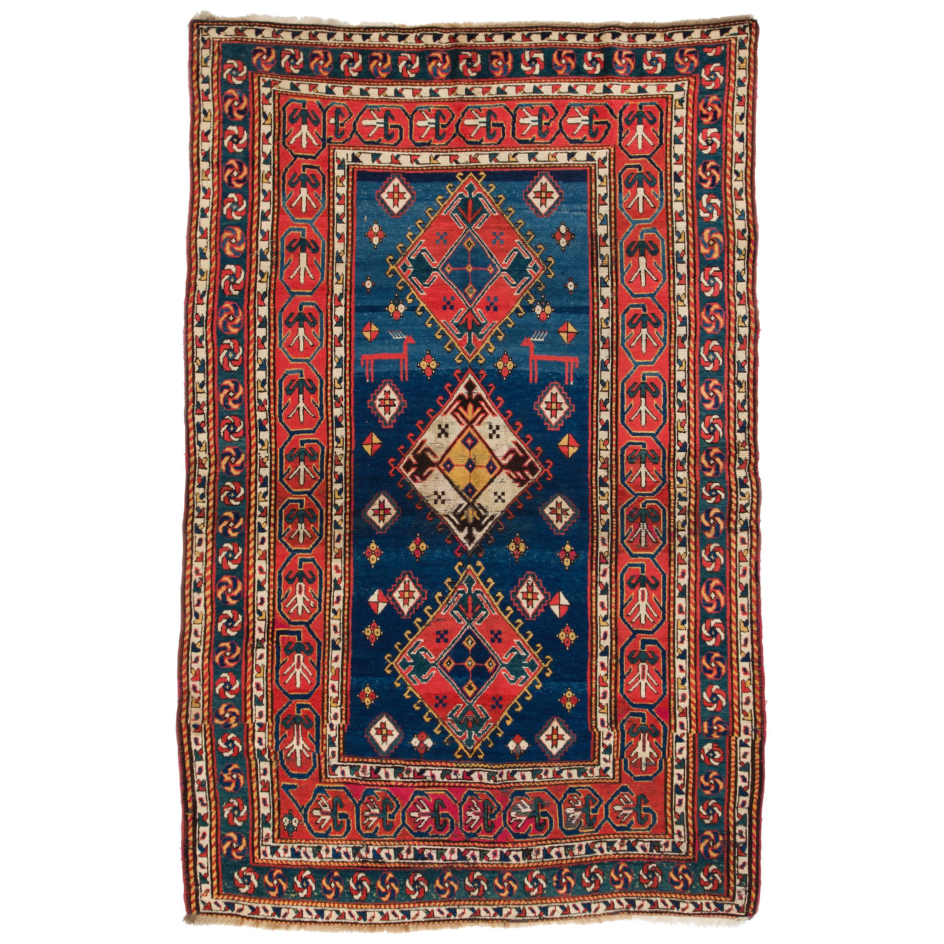 Outstanding Antique Caucasian Kazak Rug