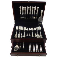 Gadroon by Birks Sterling Silver Dinner Flatware Set 8 Service 62 Pieces, Canada