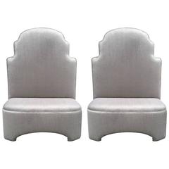Pair of Decorative High Back Benches 7