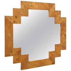 Geometric Italian Burl Mirror