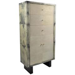 Shagreen Light Grey Parchment Cabinet