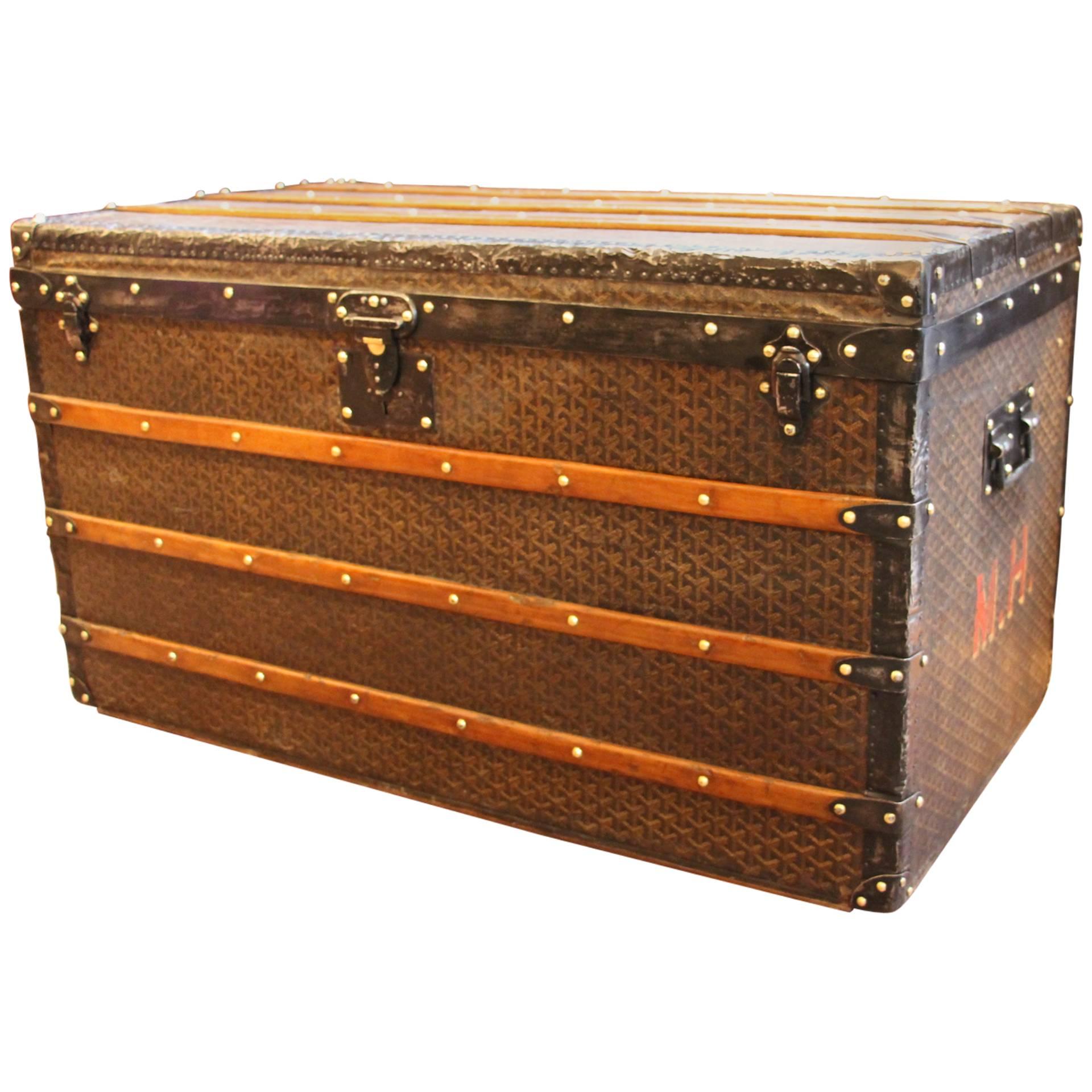 1920s Large French Goyard Courrier Steamer Trunk