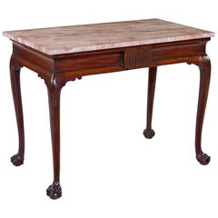 Used George II Marble-Top Mahogany Side Table