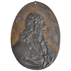 Antique 1800 Cast Iron Christ Medallion