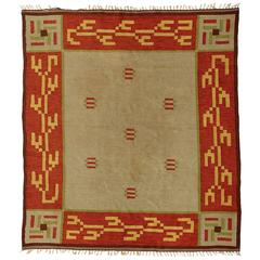 Art Deco Flat-Weave Carpet, Sweden, 1920s
