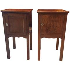 Antique Victorian Mahogany Bedside Cabinets or Tables Pair, 19th Century