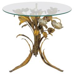 Hollywood Regency Style Gilded Flower Coffee Table, 1950
