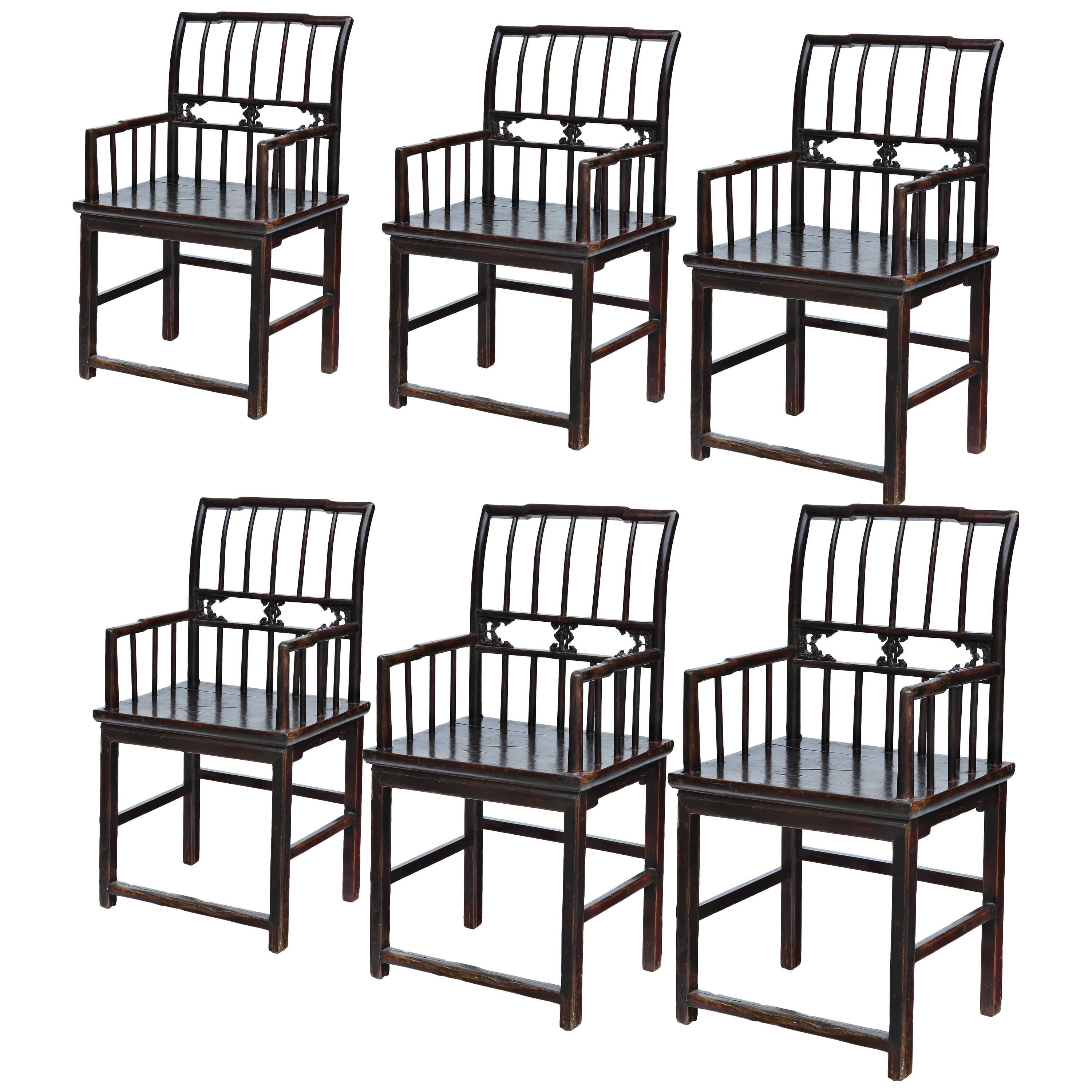 Set of Chinese Chairs, Qing Dynasty For Sale