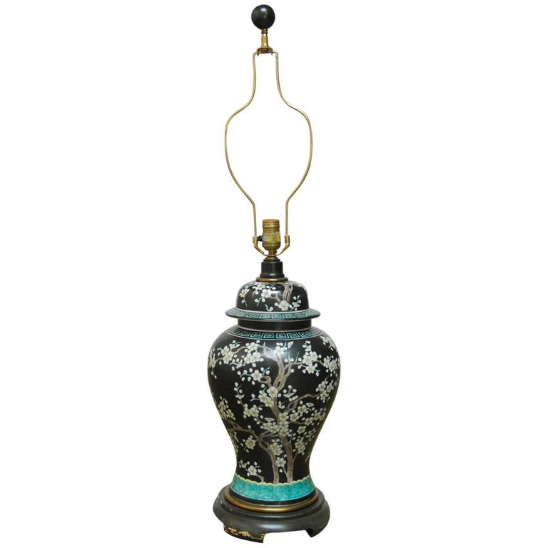 Paul Hanson Saffron Yellow Transferware Erfly Table Lamp For Chinese Porcelain Famille Noir Ginger Jar Lamp By Paul Hanson