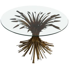 Italian Wheat Sheaf Low Table of Gilt Metal