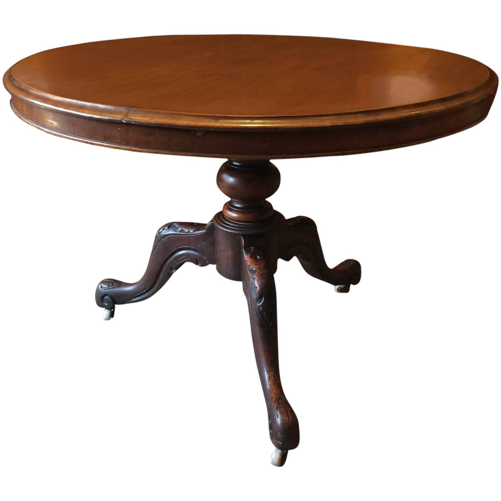 Victorian Tilt-Top Mahogany Dining Table, 19th Century or Breakfast Table