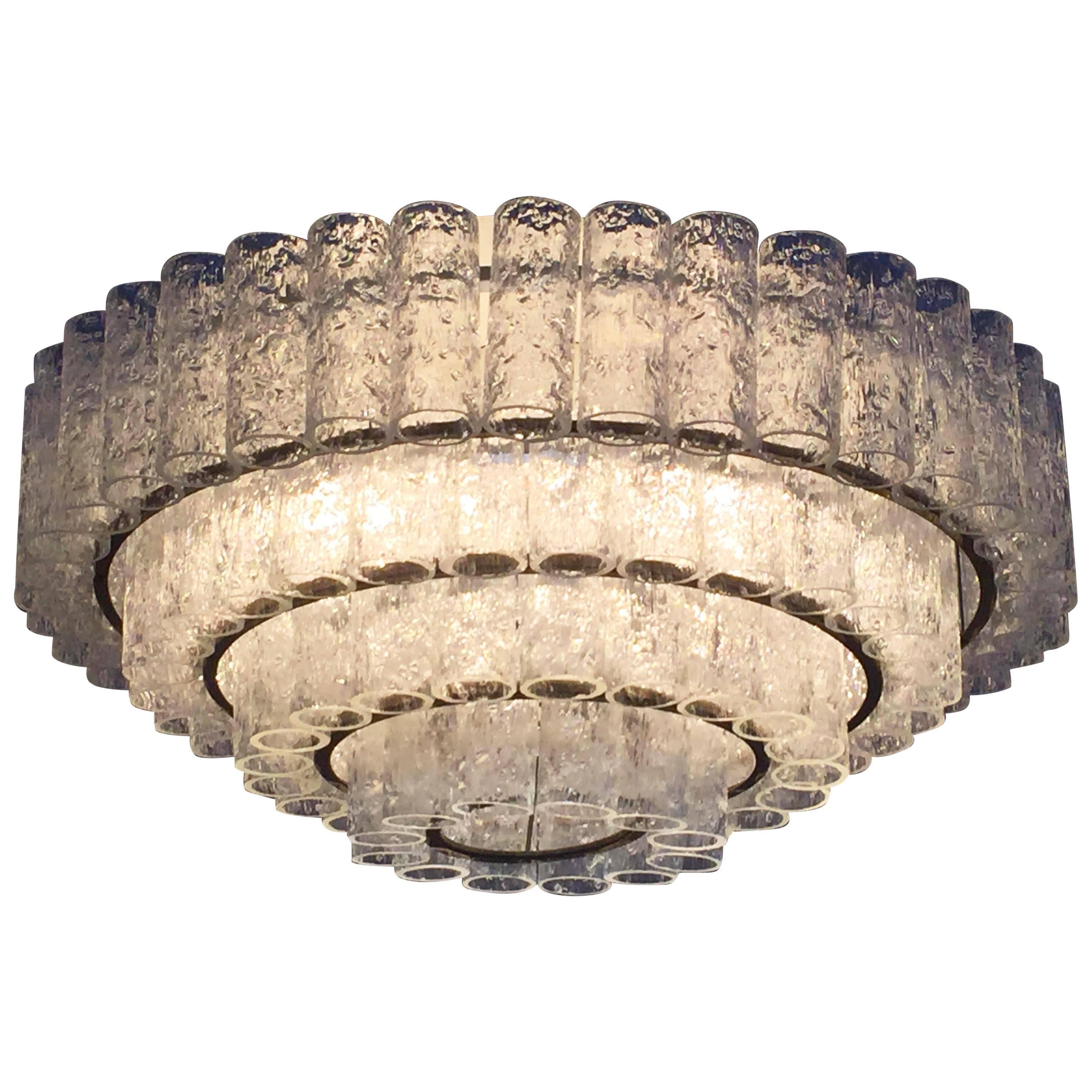 Doria Textured Glass Four-Tier Flush Mount