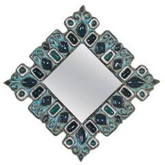 Ceramic Frame Mirror by Francois Lembo