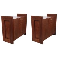 Pair of Mid-Century Cabinets in Walnut