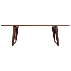 Mid-Century Modern Large Coffee Table in Rosewood with Sledge Legs