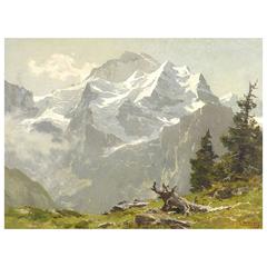 'Snowcaps' Original Oil Painting by Edward Harrison Compton