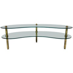 Mid-Century Coffee Table Mirror and Glass Semon Bache, 1960