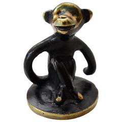 Vintage Small Monkey Figurine by Walter Bosse, 1950s