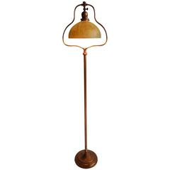 Handel Floor Lamp with Signed Cased Chipped Ice Shade, Mosserine