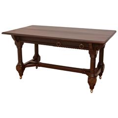 Antique 19th Century Aesthetic Movement Walnut Library Work Table