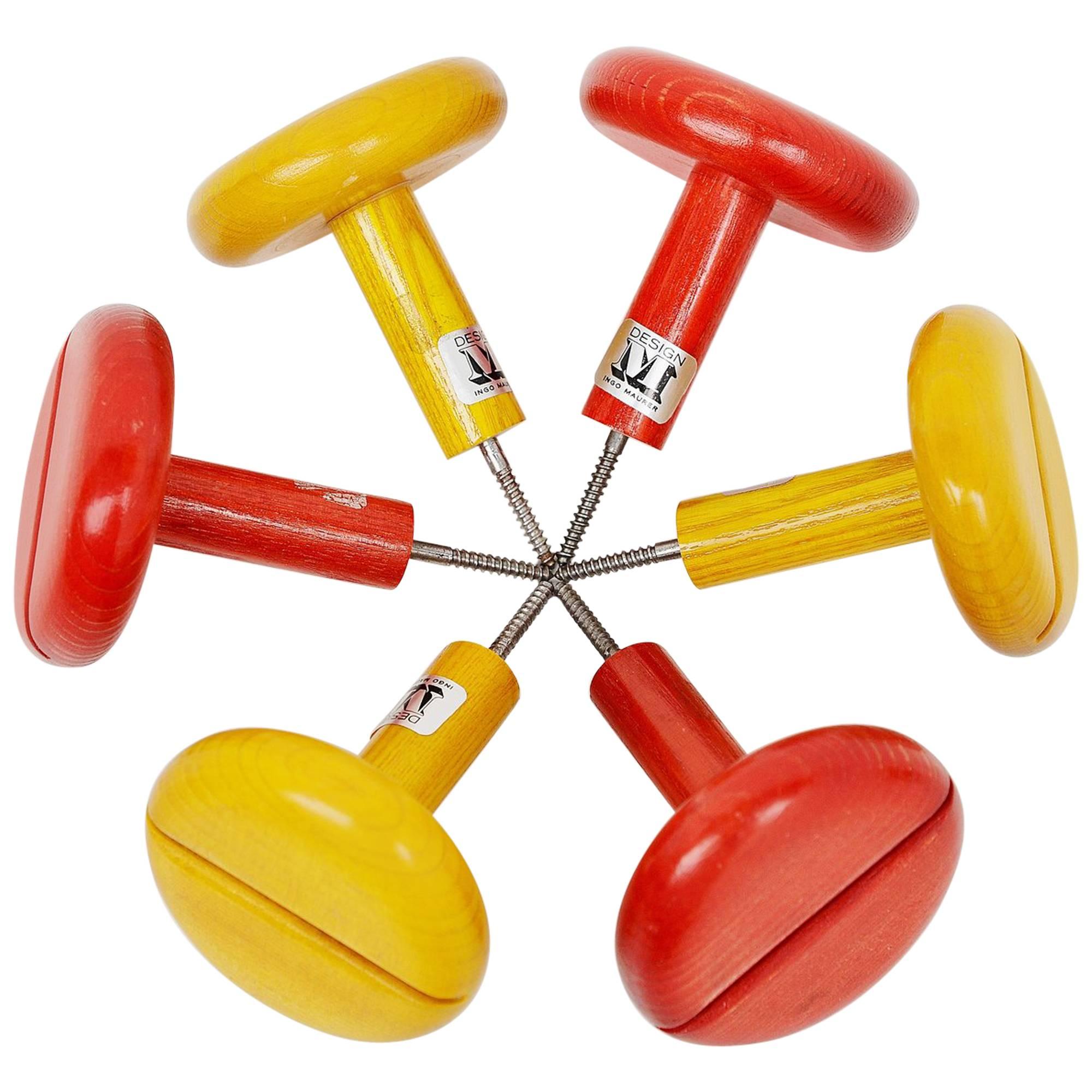 Ingo Maurer Wooden Wardrobe Knobs, Germany, 1974 at 1stDibs