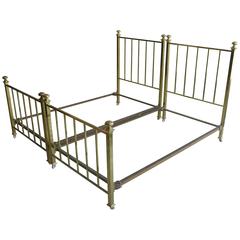 Pair of Early 20th Century Brass double Bed 4