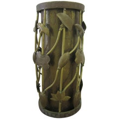 Vintage Brass Umbrella Stand in the Art Nouveau or Organic Modern Style