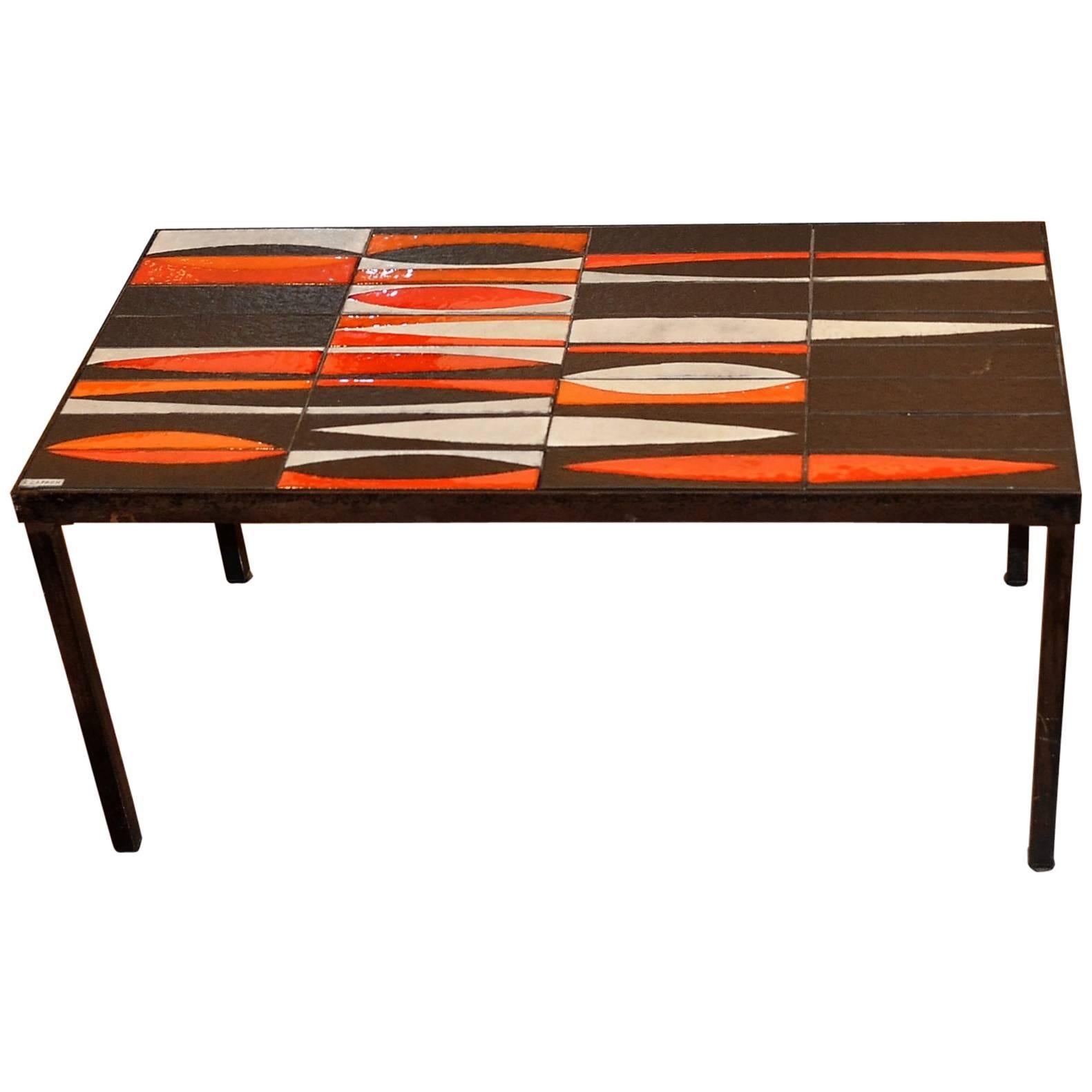 Coffee Table "Navette" by Roger Capron, circa 1950 For Sale