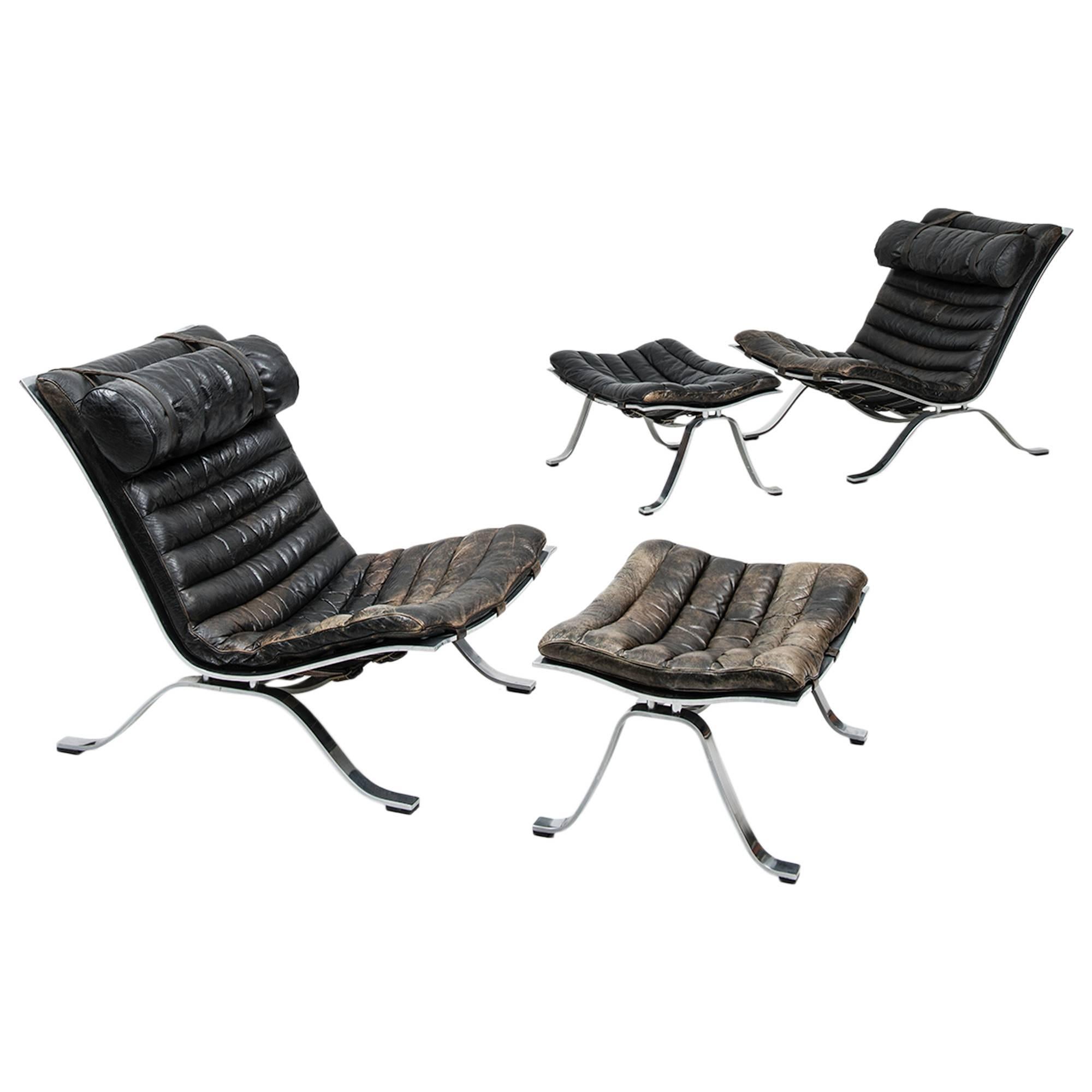 Arne Norell Pair of Easy Chairs Model Ari Produced by Arne Norell AB in Sweden