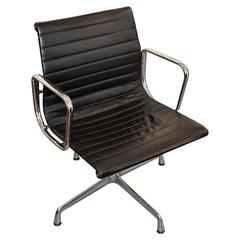 Vitra EA 108 Leather Swivel Aluminium Chair by Charles & Ray Eames