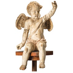 Grand putti baroque rare, Suède, 1680-1720