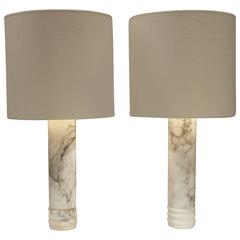 Bergboms Table Lamps in White Marble