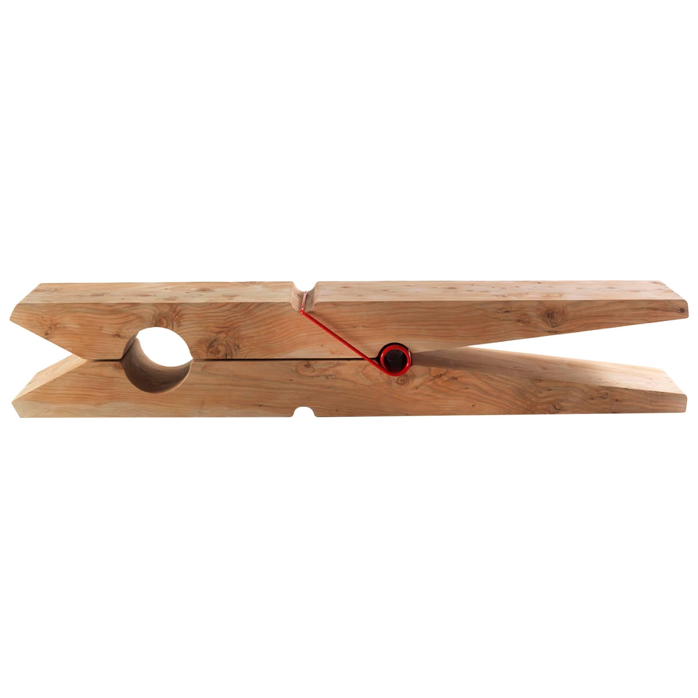 Bench Clothespin in Solid Natural Cedar Wood