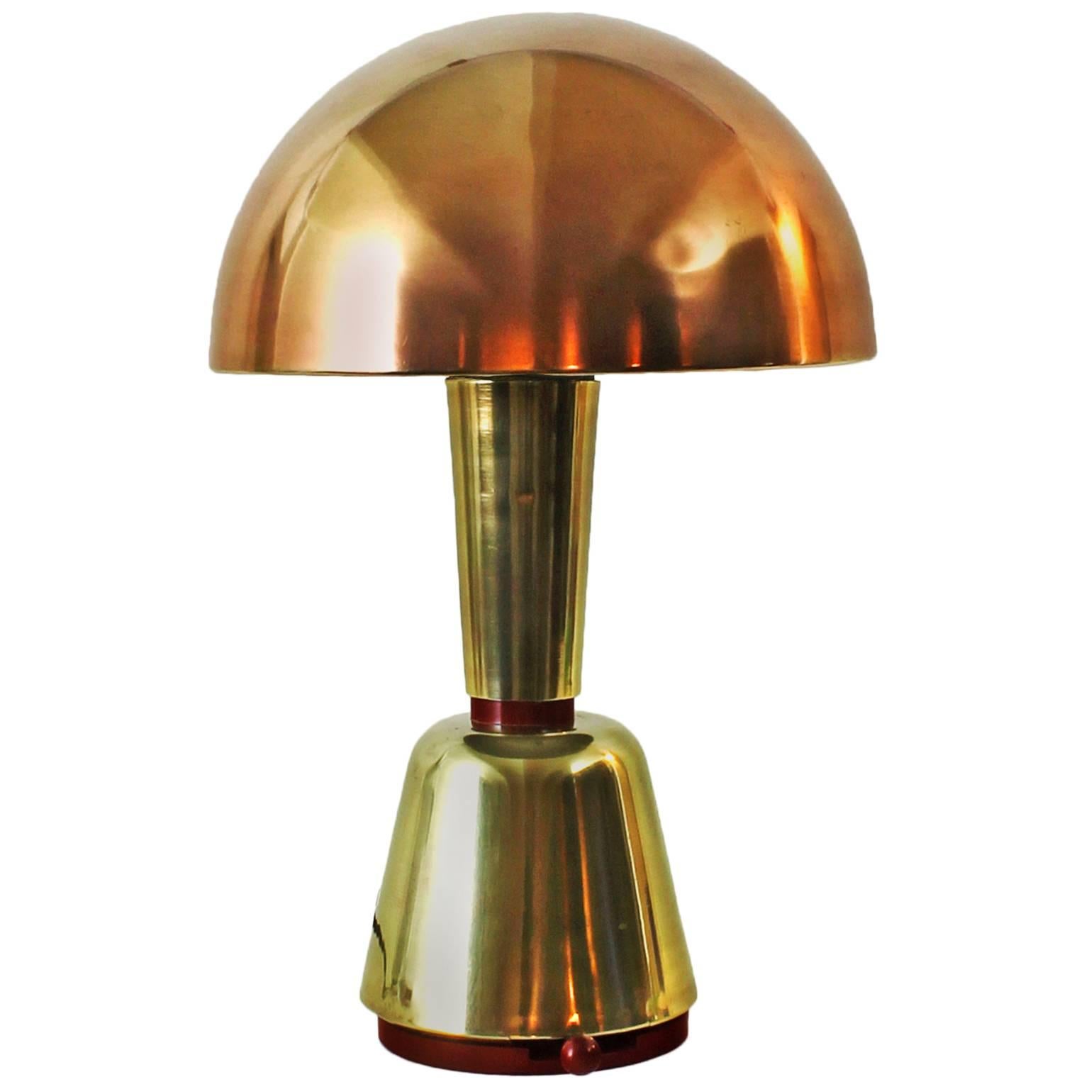 1920s Art Deco Desk Lamp by Magilux, brass, copper and bakelite - Italy