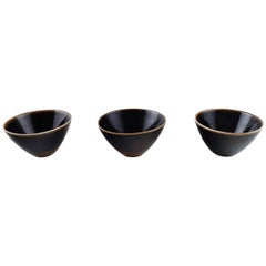 Retro Rörstrand, Three Ceramic Bowls, Sweden, Mid-20th Century