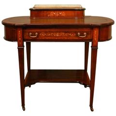 Antique Edwardian Inlaid Writing Table Desk, circa 1900