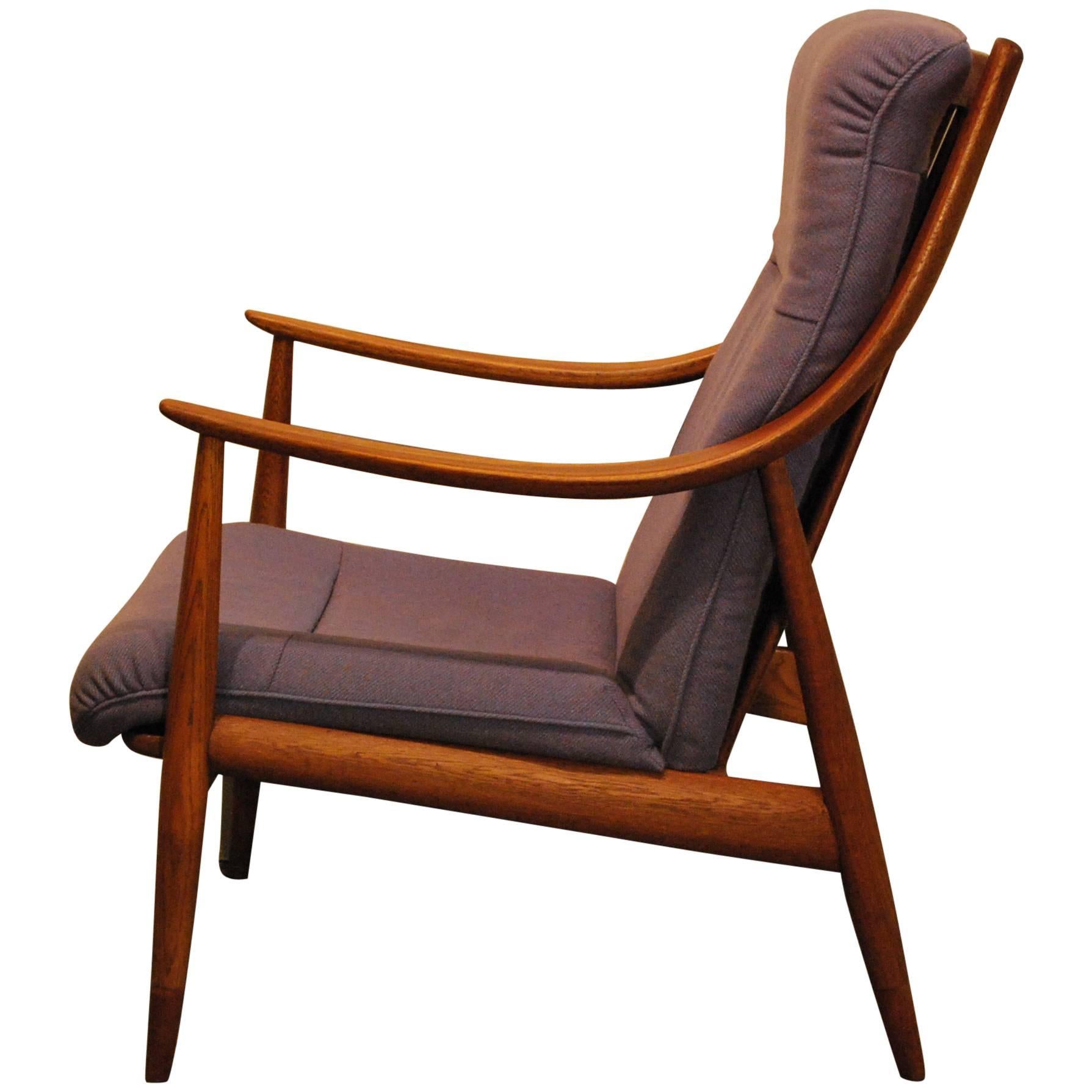 Peter Hvidt/Orla Molgaard-Nielsen Designed Danish Modern Teak Easy Chair #148  For Sale