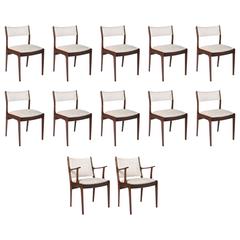 Johannes Andersen set of 12 rosewood chairs, Denmark circa 1960
