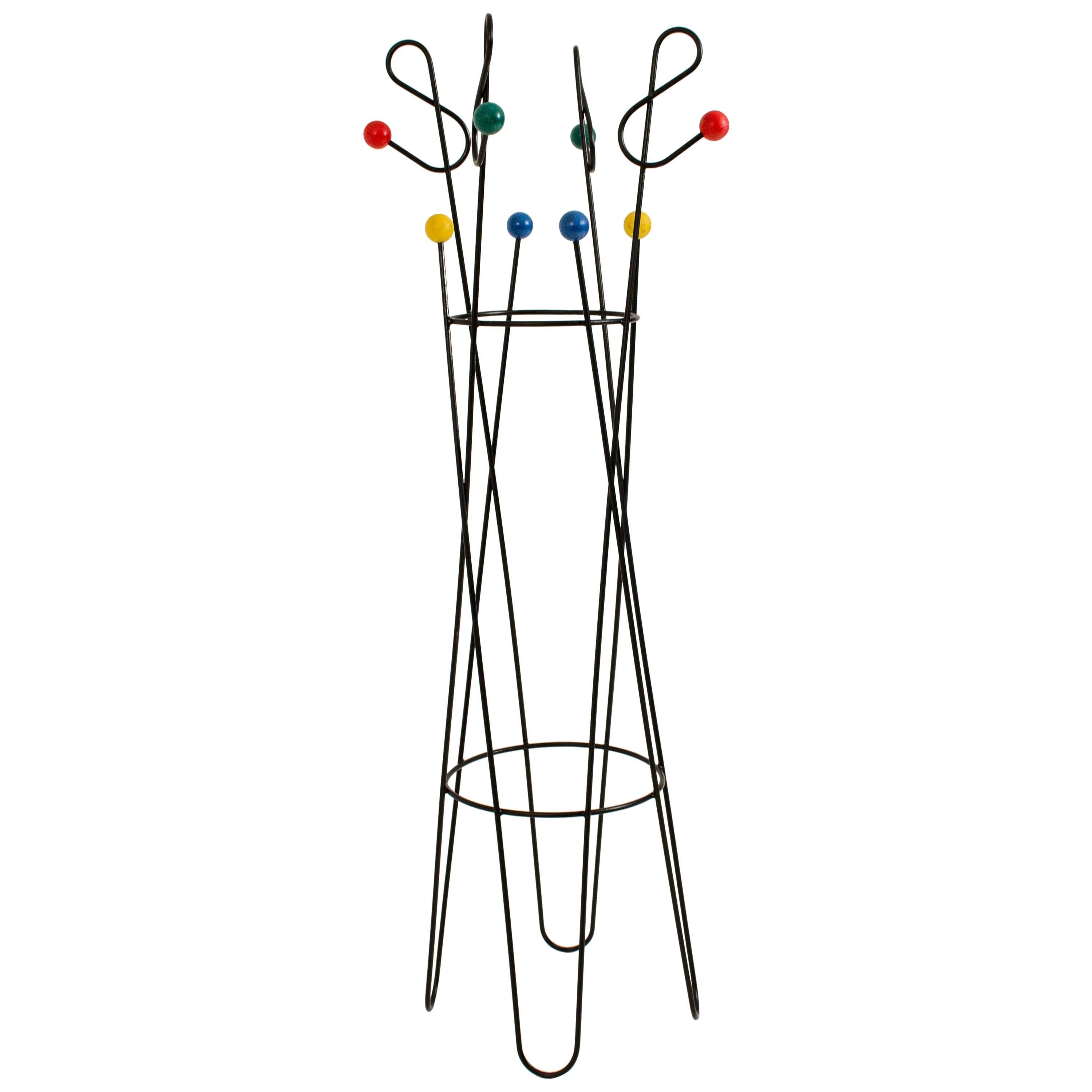 Mid-Century Modern French Iron Coat Stand by Roger Feraud