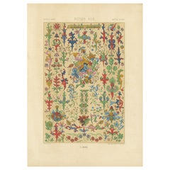 Ornamento floreale medievale - Motivi di Illuminated Manuscripts, Piastra XLVIII, c.1869