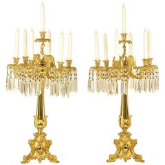 Large Pair of 19th Century English Gilt Bronze Candelabra by Thomas Abbott 11