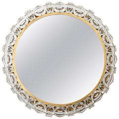 Palwa Gilded Brass and Crystal Backlit Mirror, 1960s 8