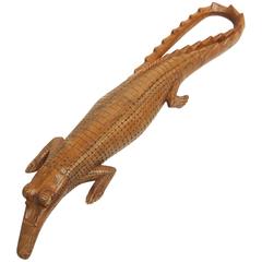 1950s Carved Wooden Crocodile Sculpture 10