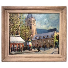 Benedictine Abbey of Saint-germain-des-prés, Oil on Canvas, circa 1930