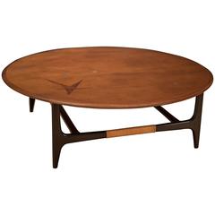 Mid-Century Walnut and Rosewood Coffee Table