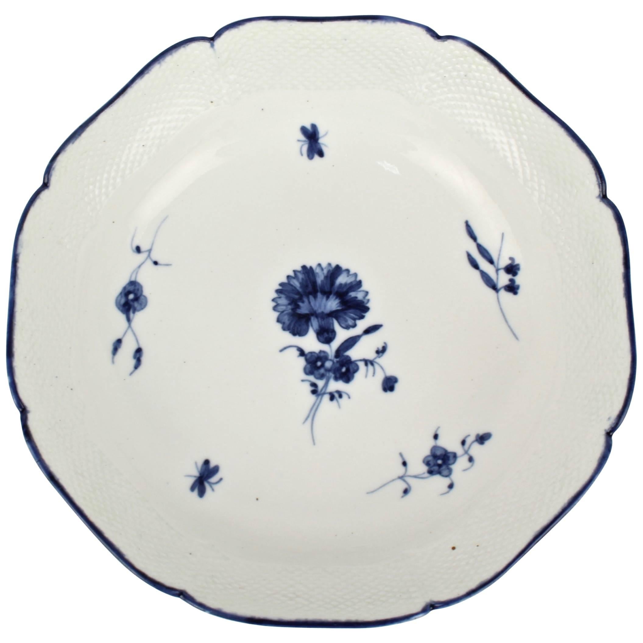 18th Century Chantilly Soft Paste Blue and White Porcelain Bowl