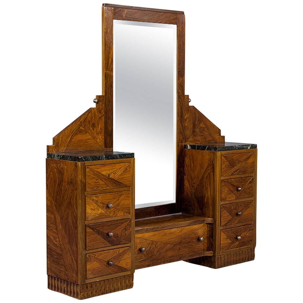 Original Art Deco Vanity with Marble Top