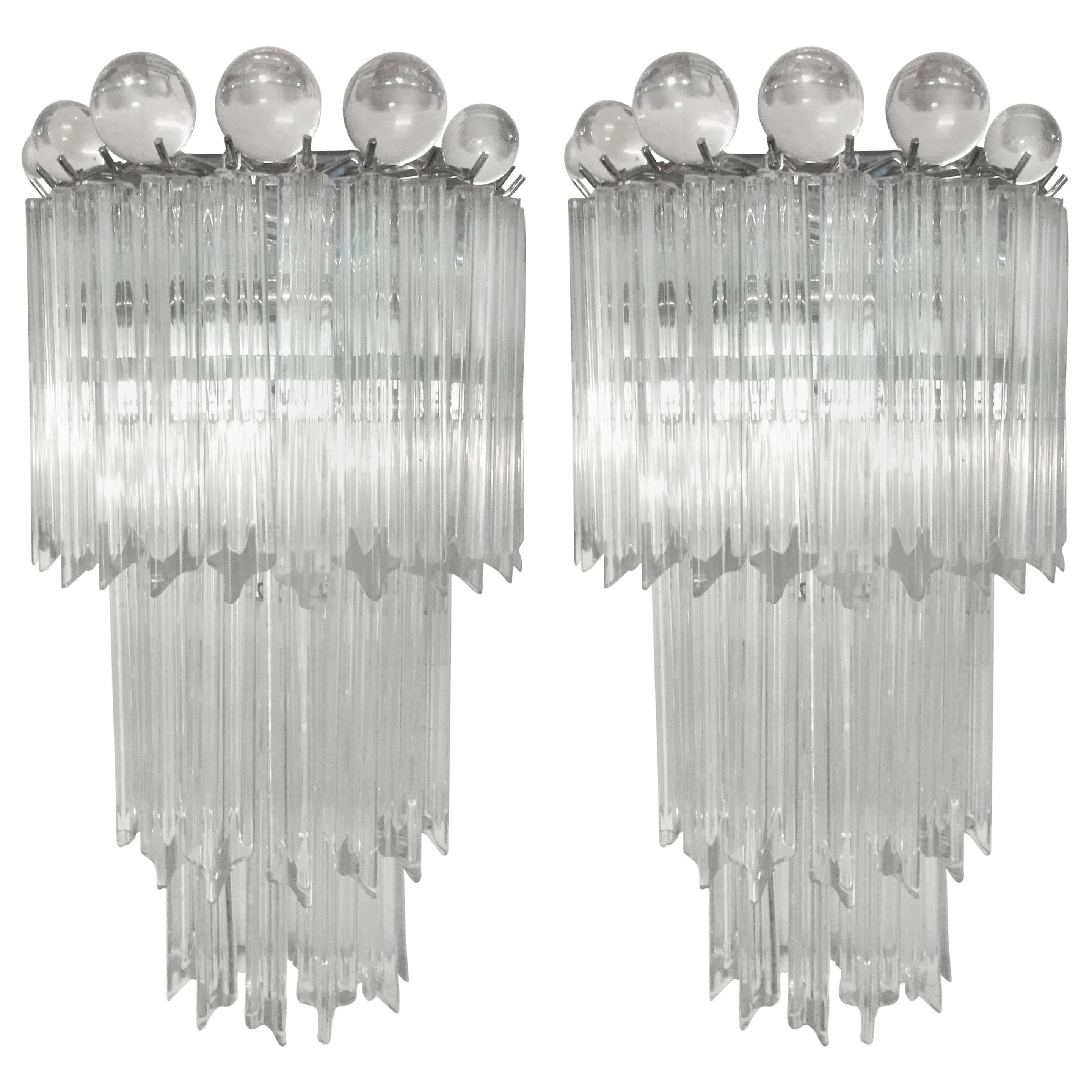Pair of Venini for Camer Tiered Sconces