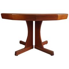Unusual Modernist Crafts Teak Expandable Dining Table, Eight-Sided